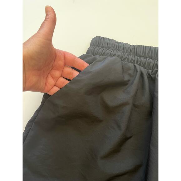 Romwe Shorts Black Drawstring Polyester Embroidered Rose Patch Large - Picture 8 of 8